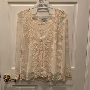 Sundance LACE Blouse and plain camisole. Small white.